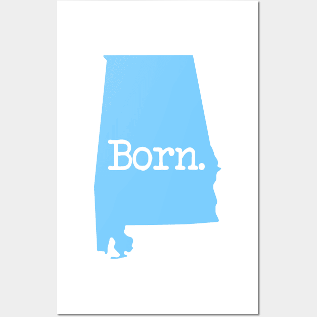 Alabama Born AL Blue Wall Art by mindofstate